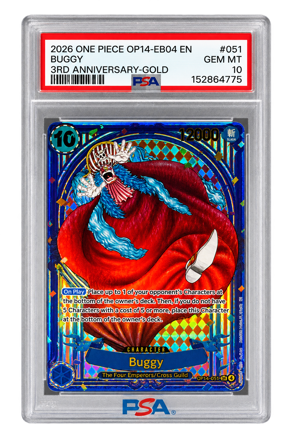 #051 Buggy 3rd Anniversary – Gold — PSA 10 Gem Mint